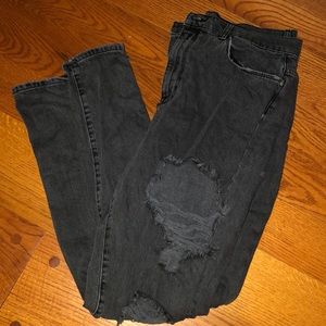 BDG Black Distressed Mom Jeans